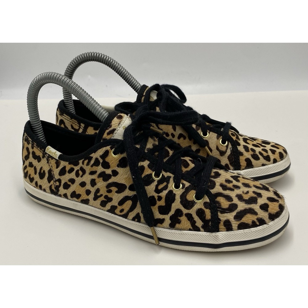 Keds X Kate Spade Women's Kickstart Low Calf Hair Leopard Print Sneakers Sz 4 M